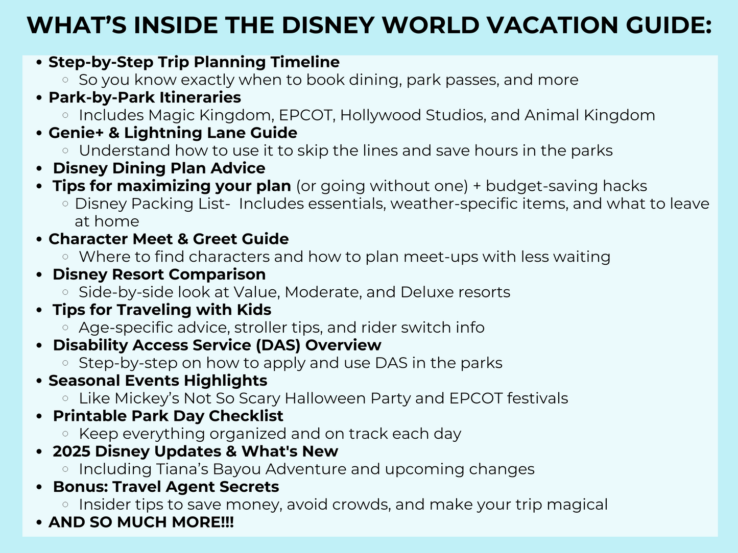 Walt Disney World Vacation Planner Disney Guide 2025