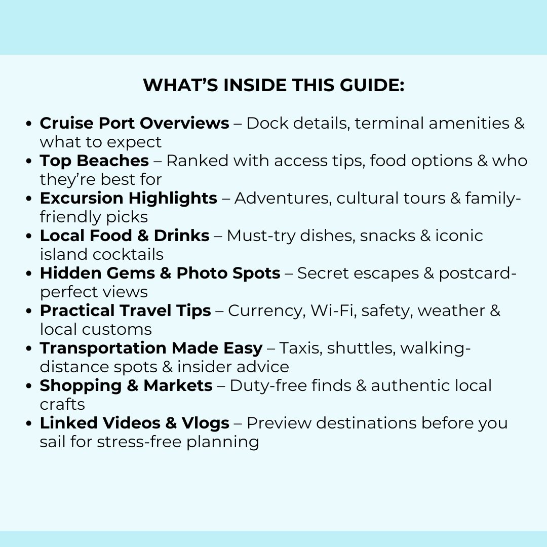 Eastern Caribbean Cruise Port Guide | Digital Download for Excursions, Beaches & Insider Tips