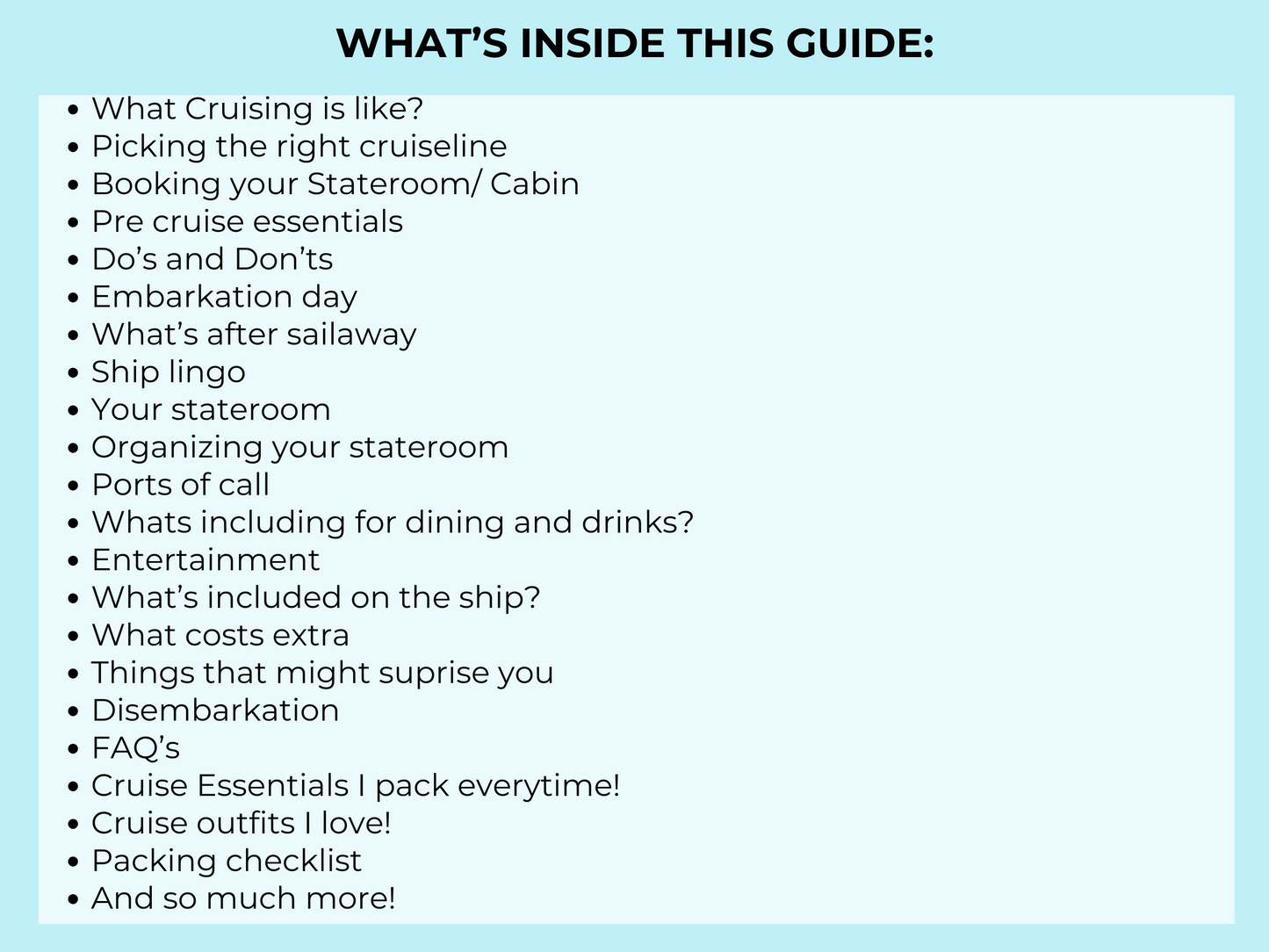 First Time Cruise Guide